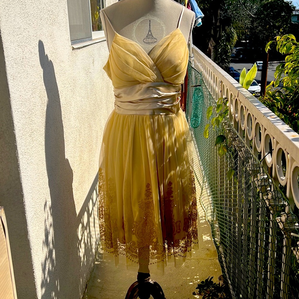 Gold evening dress